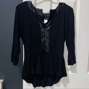 Venus | Lightweight Top with Faux/Vegan Leather Neckline